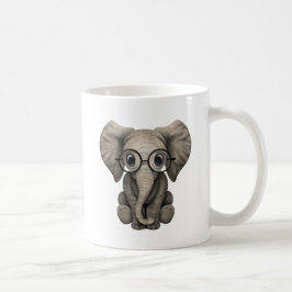 Caneca De Café Vitela bonito do elefante do bebê com vidros de