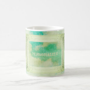 Caneca De Café Vítimo quadro céu com nuvem pintando elegante teal