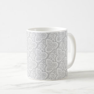 Caneca De Café Vitoriano Cloverleaf Floral, Cinza pálida Coffee M