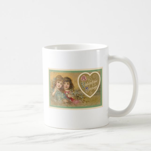 Caneca De Café Vitoriano Namorados Mensagem 2 Meninas Mugs (Direita)
