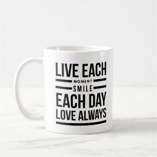 Caneca De Café viva cada momento sorrindo a cada dia Mug
