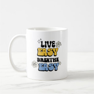 Caneca De Café Viva fácil, respire fácil: a melhor citação motiva