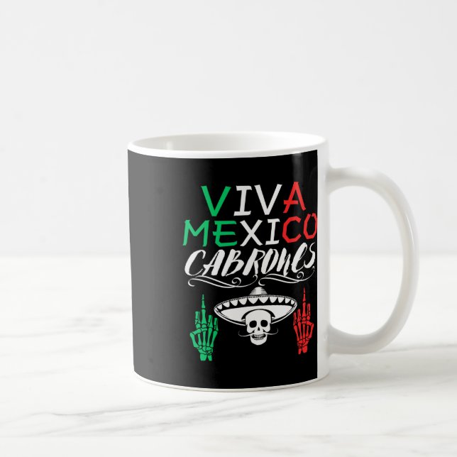 Caneca De Café Viva México Cabrones Dia da Independência Bandeira (Direita)