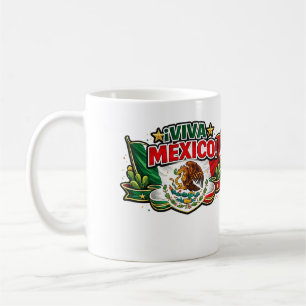 Caneca De Café Viva México Tipografia Patriótica   Mexicano