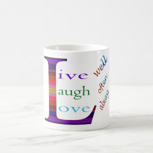 Caneca De Café Vive bem, o riso frequentemente, ama sempre por