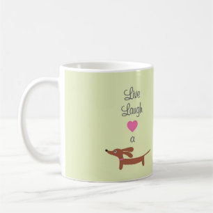 Caneca De Café Vive o riso e ama um Dachshund