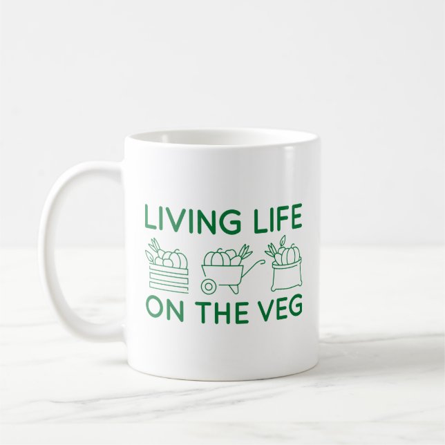 Caneca De Café Vivendo A Vida No Veg (Esquerda)