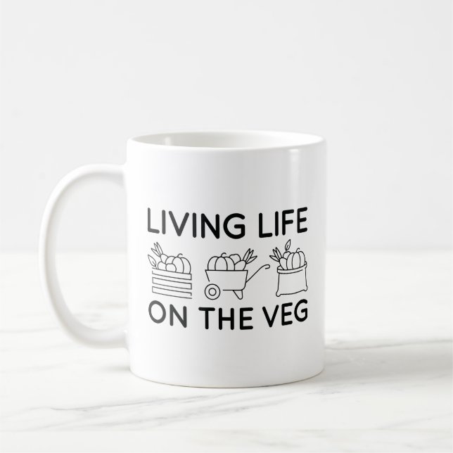 Caneca De Café Vivendo A Vida No Veg (Esquerda)