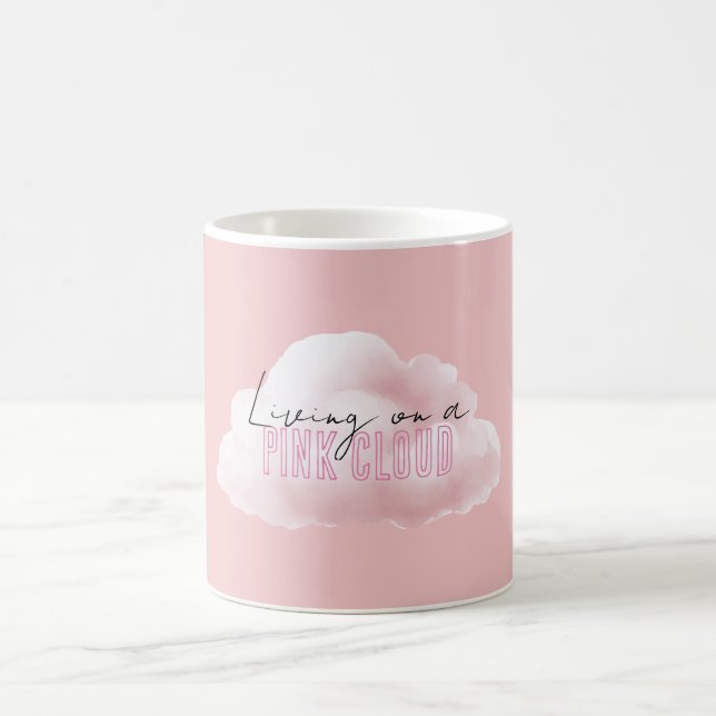 Caneca De Café Vivendo Em Uma Nuvem Rosa (Centro)