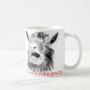 Caneca De Café Vivendo La Vida Cabrita Desenho de Cabra Gritando 
