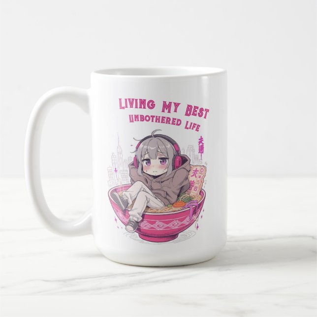 Caneca De Café Vivendo meu melhor desenho animado da Life (Esquerda)