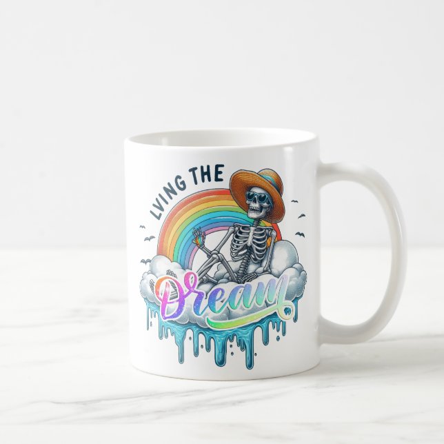 Caneca De Café Vivendo O Sonho - Esqueleto (Direita)