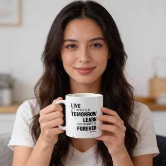 Caneca De Café Viver e Aprender – Mahatma Gandhi 