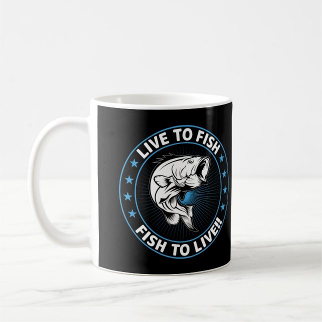 Caneca De Café Viver para Pescar, Pescar para Viver (Esquerda)