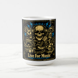 Caneca De Café Viver pela Música – Vida de Devoção à Música