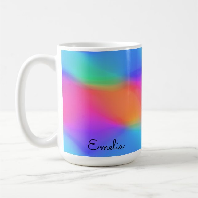 Caneca De Café Vivid Holographic Personalised Mug (Esquerda)