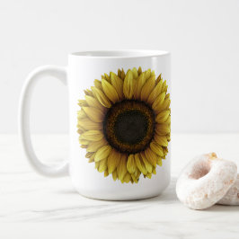 Caneca De Café Vivid Sunflower Botanical Art Design
