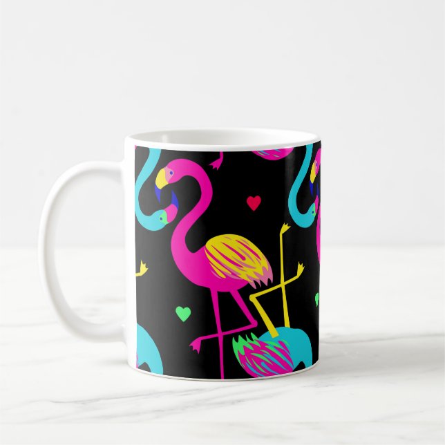 Caneca De Café Vivid tropical, exotic hawaiian seamless pattern w (Esquerda)