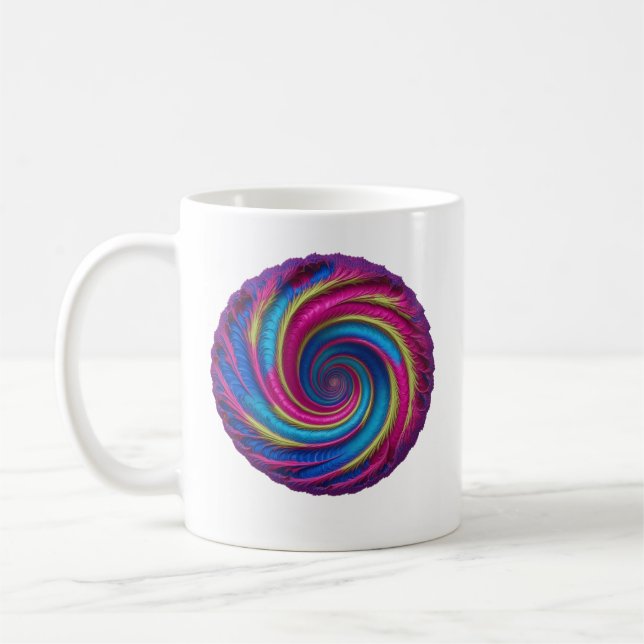 Caneca De Café Vívido Vórtex - Espiral em psicodélico (Esquerda)