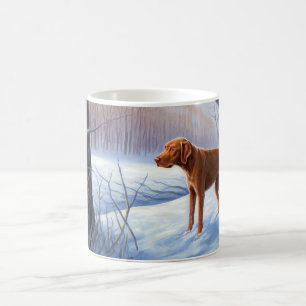 Caneca De Café Vizla Deixe nevar no Natal
