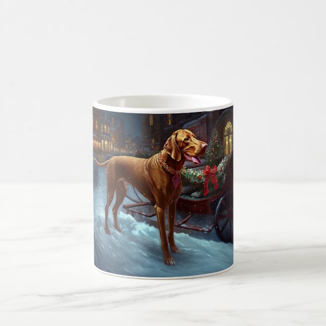 Caneca De Café Vizsla Christmas Fesason (Centro)