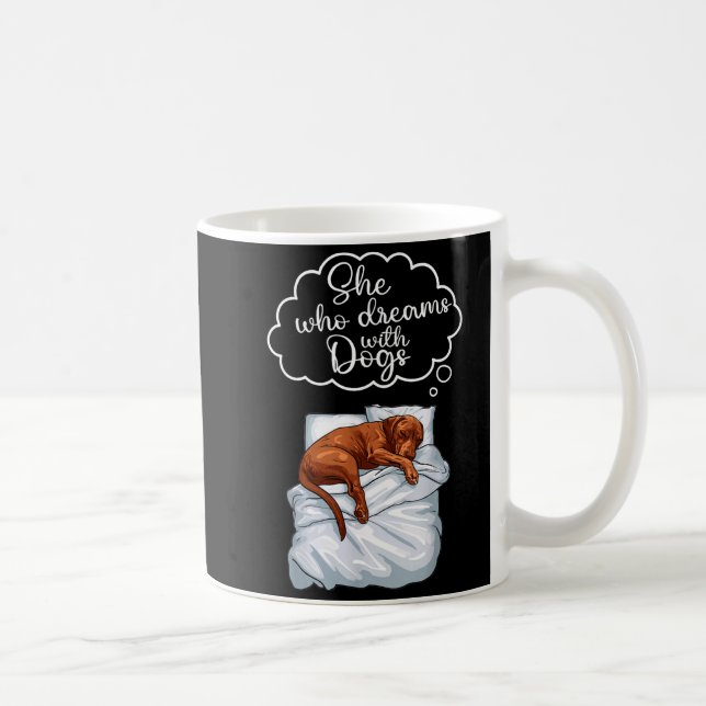 Caneca De Café Vizsla Dog Nightgown Pajama  (Direita)