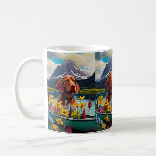 Caneca De Café Vizsla em um remo: Uma aventura cêntrica (Esquerda)