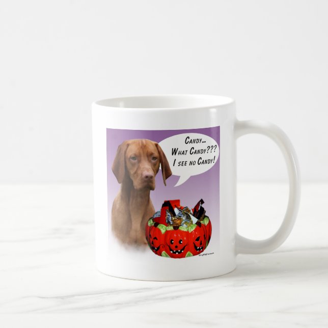 Caneca De Café Vizsla Halloween Candy (Direita)