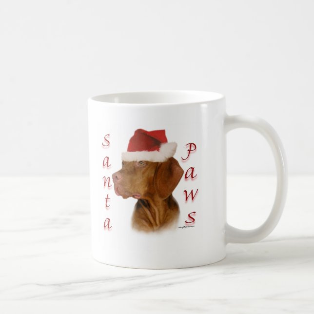 Caneca De Café Vizsla Papais noeis Paws (Direita)
