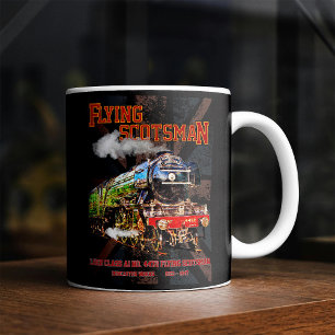Caneca De Café Voando escocês Vapor Comboio Inglês Locomotiva