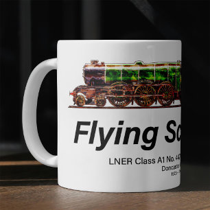 Caneca De Café Voando escocês Vapor Comboio Inglês Locomotiva
