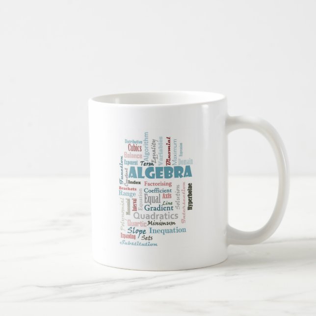 Caneca De Café Vocabulário da álgebra (Direita)