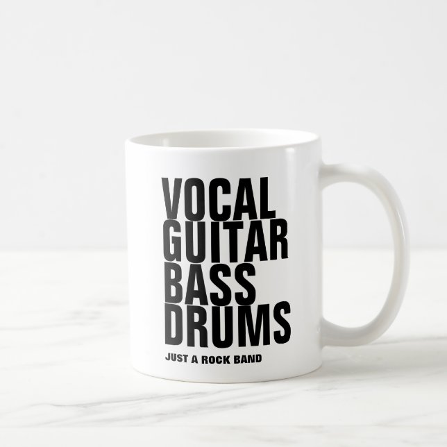 Caneca De Café vocal, violão, baixo, tambores... rock (Direita)