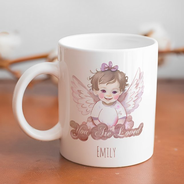 Caneca De Café Você é amado anjo fofo (Criador carregado)