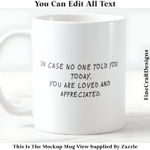 Caneca De Café Você É Amado E Apreciado Lembrete 054 Cotação