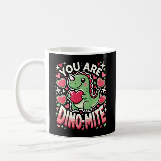 Caneca De Café Você É Dino-Mite - Dia de os namorados De Dinossau (Esquerda)