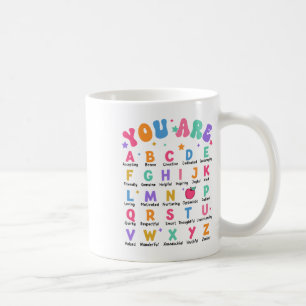 Caneca De Café Você É Letras Alfabeto Aprenda Abcs Inspiração Te