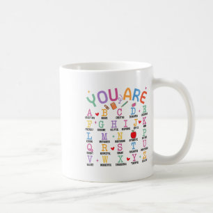 Caneca De Café Você É Letras Alfabeto Aprenda Abcs Inspiração Te