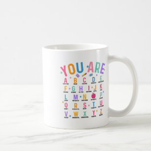 Caneca De Café Você É Letras Alfabeto Aprenda Abcs Inspiração Te
