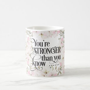 Caneca De Café "Você é mais forte então... Cristão Floral/Bí
