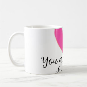 Caneca De Café você é meu amor coração vermelho rosa aquarela kid