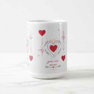 Caneca De Café Você É Meu Minimalista Coração Arte Linha