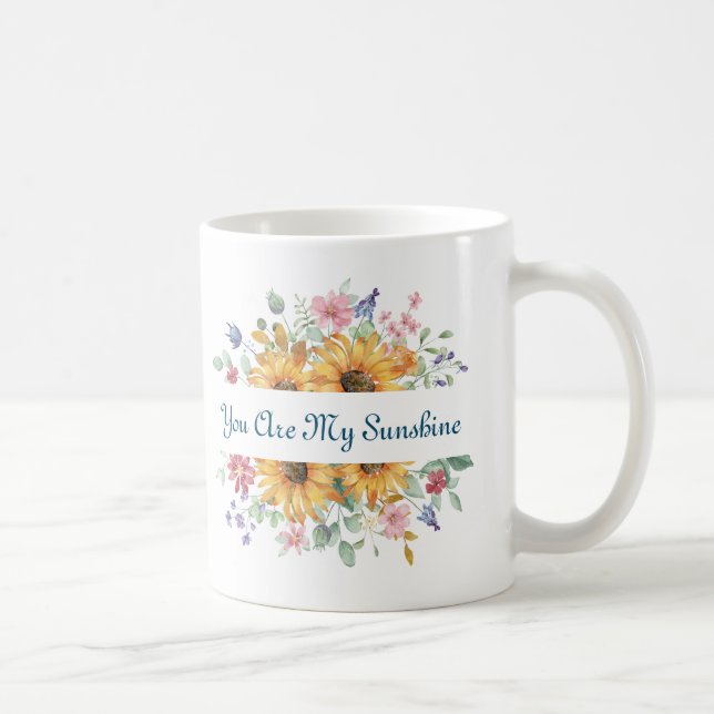 Caneca De Café Você é minha citação de Sunshine e Sunflower (Direita)