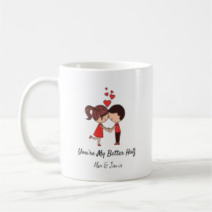 Caneca De Café Você É Minha Metade Personalizada Citação de Casal