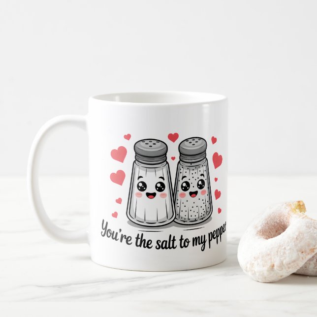 Caneca De Café Você é o Sal para a minha pimenta (Com Donut)