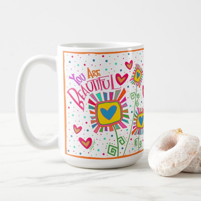 Caneca De Café Você é uma bela inspiração divertida (Com Donut)