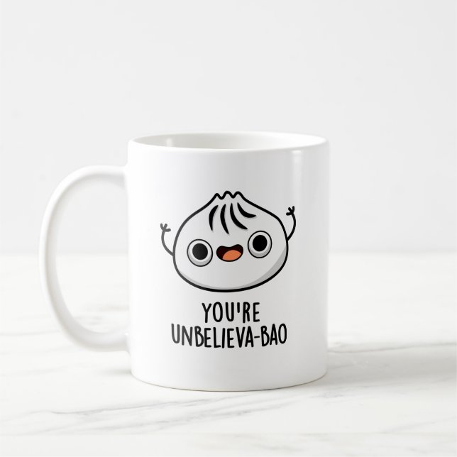Caneca De Café Você é Unbelieva-bao Funny Dimsum Bao Pun (Esquerda)