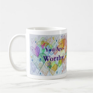 Caneca De Café Você É Valente Corações, Café Mug
