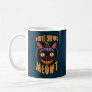 Caneca De Café Você está assustando Meowt   Gato Preto Halloween