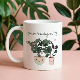 Caneca De Café Você está crescendo em mim, plantas com aquarela